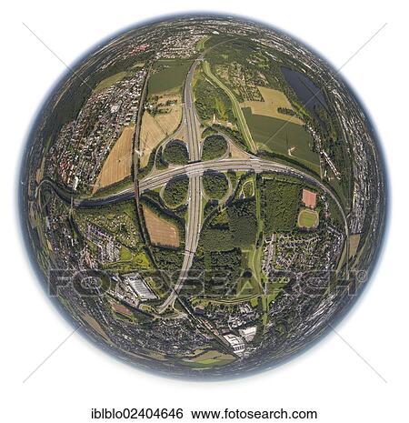 "Aerial view, shot with a fisheye lens, motorway intersection, Dortmund, Ruhr area, North Rhine-Westphalia, Germany, Europe" View Large Photo Image Stock Photograph - "Aerial view, shot with a fisheye lens, motorway intersection, Dortmund, Ruhr area, North Rhine-Westphalia, Germany, Europe". Fotosearch