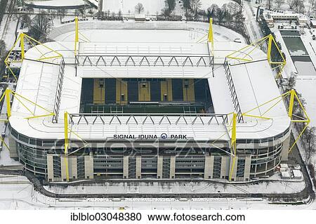 "Aerial view, Signal Iduna Park in Winter, Stadtkrone, Dortmund, Ruhr district, North Rhine-Westphalia, Germany, Europe" View Large Photo Image Stock Image - "Aerial view, Signal Iduna Park in Winter, Stadtkrone, Dortmund, Ruhr district, North Rhine-Westphalia, Germany, Europe". Fotosearch