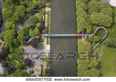 "Aerial view, Slinky Springs to Fame, bridge over the Rhine-Herne Canal, Oberhausen, North Rhine-Westphalia, Germany, Europe" View Large Photo Image Stock Image - "Aerial view, Slinky Springs to Fame, bridge over the Rhine-Herne Canal, Oberhausen, North Rhine-Westphalia, Germany, Europe". Fotosearch