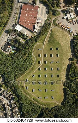 Stock Photo - "Aerial view, solar panels, Deponie Donnerberg dumpsite, Bottrop, Ruhr area, North Rhine-Westphalia, Germany, Europe". Fotosearch