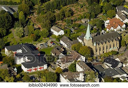 "Aerial view, St. Mauritius Cathedral, Niederwenigern, Hattingen, Ruhr area, North Rhine-Westphalia, Germany, Europe" View Large Photo Image Stock Image - "Aerial view, St. Mauritius Cathedral, Niederwenigern, Hattingen, Ruhr area, North Rhine-Westphalia, Germany, Europe". Fotosearch