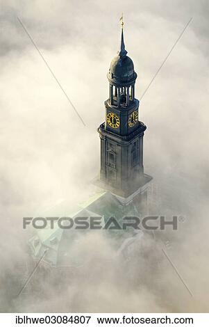"Aerial view, St. Michaelis Church, """"Michel"""", in the fog, Hamburg, Hamburg, Germany, Europe" View Large Photo Image Stock Photo - "Aerial view, St. Michaelis Church, """"Michel"""", in the fog, Hamburg, Hamburg, Germany, Europe". Fotosearch