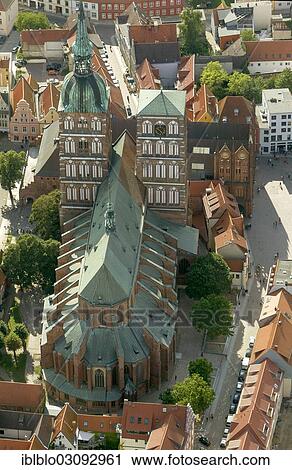 "Aerial view, St. Nikolai Church, Stralsund, Mecklenburg-Western Pomerania, Germany, Europe" View Large Photo Image Stock Image - "Aerial view, St. Nikolai Church, Stralsund, Mecklenburg-Western Pomerania, Germany, Europe". Fotosearch