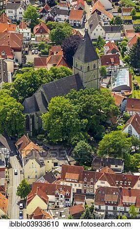 Stock Image - "Aerial view, St. Pauli Church, Soest, North Rhine-Westphalia, Germany, Europe". Fotosearch