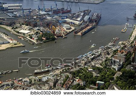 "Aerial view, St. Pauli Landing Bridges or St. Pauli Landing Stages on the Elbe River, entrance to the Old Elbe Tunnel, Hamburg-Port, Hamburg, Hamburg, Germany, Europe" View Large Photo Image Stock Photo - "Aerial view, St. Pauli Landing Bridges or St. Pauli Landing Stages on the Elbe River, entrance to the Old Elbe Tunnel, Hamburg-Port, Hamburg, Hamburg, Germany, Europe". Fotosearch