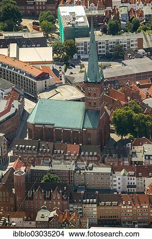 "Aerial view, St. Peter's Church, Altstadt, Innenstadt, Lubeck, Schleswig-Holstein, Germany, Europe" View Large Photo Image Picture - "Aerial view, St. Peter's Church, Altstadt, Innenstadt, Lubeck, Schleswig-Holstein, Germany, Europe". Fotosearch