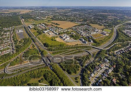 "Aerial view, Stadtkrone-Ost, motorway junction A40 with federal roads B1 and B236, Dortmund, Ruhr district, North Rhine-Westphalia, Germany, Europe" View Large Photo Image Stock Photo - "Aerial view, Stadtkrone-Ost, motorway junction A40 with federal roads B1 and B236, Dortmund, Ruhr district, North Rhine-Westphalia, Germany, Europe". Fotosearch