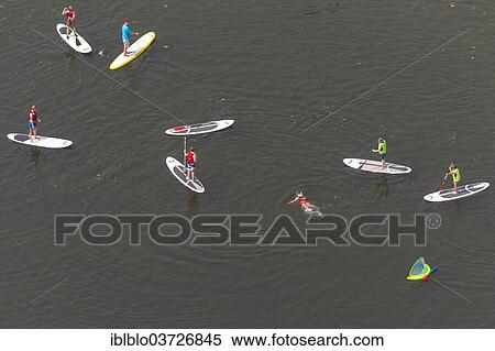 "Aerial view, standing paddler on Lake Kemnade, Bochum, Ruhr district, North Rhine-Westphalia, Germany, Europe" View Large Photo Image Stock Photography - "Aerial view, standing paddler on Lake Kemnade, Bochum, Ruhr district, North Rhine-Westphalia, Germany, Europe". Fotosearch