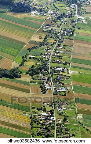 "Aerial view, street village of Wilkow, Wilkow, Lower Silesian Voivodeship, Poland, Europe" View Large Photo Image Stock Photograph - "Aerial view, street village of Wilkow, Wilkow, Lower Silesian Voivodeship, Poland, Europe". Fotosearch