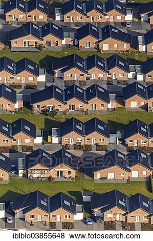 "Aerial view, terraced houses, Baesweiler, North Rhine-Westphalia, Germany, Europe" View Large Photo Image Stock Photo - "Aerial view, terraced houses, Baesweiler, North Rhine-Westphalia, Germany, Europe". Fotosearch