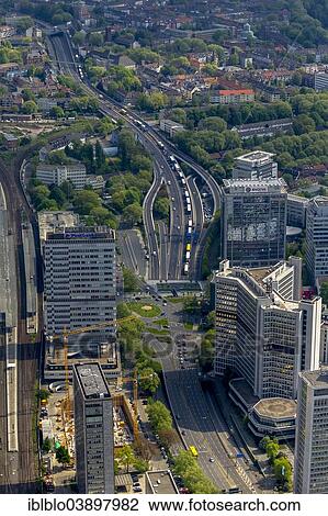 "Aerial view, the A40 and the A52 motorway being blocked at the A40 motorway access, Stadtbezirke III district, Essen, Ruhr district, North Rhine-Westphalia, Germany, Europe" View Large Photo Image Stock Image - "Aerial view, the A40 and the A52 motorway being blocked at the A40 motorway access, Stadtbezirke III district, Essen, Ruhr district, North Rhine-Westphalia, Germany, Europe". Fotosearch