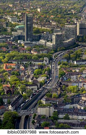 "Aerial view, the A40 and the A52 motorway closed down near the A40 motorway access, Stadtbezirke III district, Essen, Ruhr district, North Rhine-Westphalia, Germany, Europe" View Large Photo Image Stock Photo - "Aerial view, the A40 and the A52 motorway closed down near the A40 motorway access, Stadtbezirke III district, Essen, Ruhr district, North Rhine-Westphalia, Germany, Europe". Fotosearch