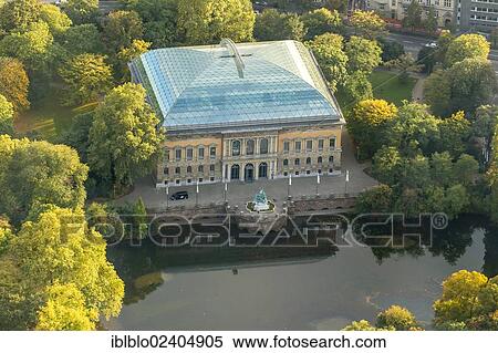 "Aerial view, the Staendehaus building and the Kaiserteich pond, Schwanenspiegel, Duesseldorf, Rhineland region, North Rhine-Westphalia, Germany, Europe" View Large Photo Image Stock Photography - "Aerial view, the Staendehaus building and the Kaiserteich pond, Schwanenspiegel, Duesseldorf, Rhineland region, North Rhine-Westphalia, Germany, Europe". Fotosearch