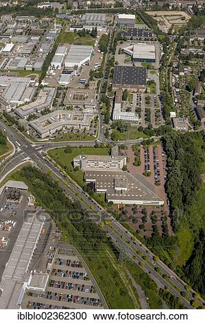 Stock Image - "Aerial view, Thurmfeld, Nordviertel Industrial Park, Sutter, Essen, Ruhr area, North Rhine-Westphalia, Germany, Europe". Fotosearch