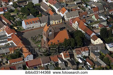 "Aerial view, town center, St. Mary's Church, a brick church on the Markt square of Usedom, Usedom, Usedom, Mecklenburg-Western Pomerania, Germany, Europe" View Large Photo Image Stock Photo - "Aerial view, town center, St. Mary's Church, a brick church on the Markt square of Usedom, Usedom, Usedom, Mecklenburg-Western Pomerania, Germany, Europe". Fotosearch