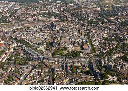 Stock Image - "Aerial view, town centre of Dortmund, Ruhr Area, North Rhine-Westphalia, Germany, Europe". Fotosearch