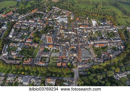"Aerial view, town centre of Rheinberg, North Rhine-Westphalia, Germany, Europe" View Large Photo Image Picture - "Aerial view, town centre of Rheinberg, North Rhine-Westphalia, Germany, Europe". Fotosearch