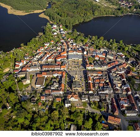 "Aerial view, Town centre of Furstenberg with market square and the town church, Furstenberg on the Havel river, Mecklenburg Lake District, Brandenburg, Germany, Europe" View Large Photo Image Stock Image - "Aerial view, Town centre of Furstenberg with market square and the town church, Furstenberg on the Havel river, Mecklenburg Lake District, Brandenburg, Germany, Europe". Fotosearch