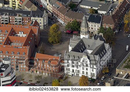 "Aerial view, Town Hall, Sparkasse savings bank building and new buildings to the west of Town Hall, Gladbeck, Ruhr area, North Rhine-Westphalia, Germany, Europe" View Large Photo Image Stock Photo - "Aerial view, Town Hall, Sparkasse savings bank building and new buildings to the west of Town Hall, Gladbeck, Ruhr area, North Rhine-Westphalia, Germany, Europe". Fotosearch