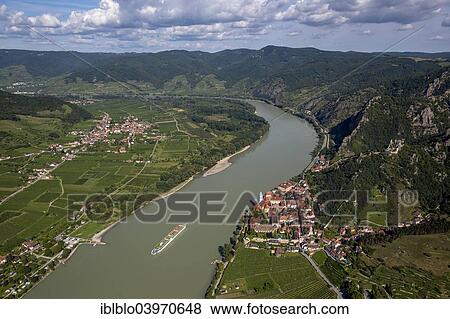 "Aerial view, townscape with Durnstein Abbey, former monastery, Durnstein, Lower Austria, Austria, Europe" View Large Photo Image Stock Photo - "Aerial view, townscape with Durnstein Abbey, former monastery, Durnstein, Lower Austria, Austria, Europe". Fotosearch