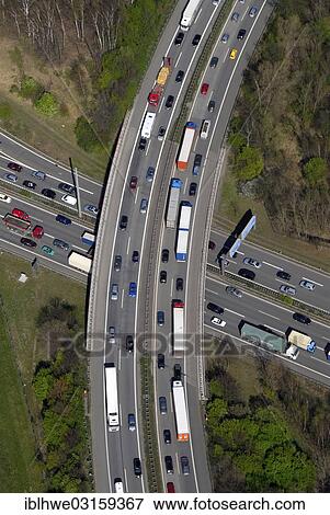 "Aerial view, traffic jam on a motorway, Autobahn, Hamburg, Hamburg, Germany, Europe" View Large Photo Image Stock Photo - "Aerial view, traffic jam on a motorway, Autobahn, Hamburg, Hamburg, Germany, Europe". Fotosearch