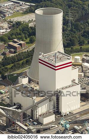 Stock Photograph - "Aerial view, Trianel coal power station, Luenen, on the Datteln-Hamm Canal, Waltrop, Ruhr area, North Rhine-Westphalia, Germany, Europe". Fotosearch