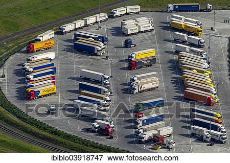"Aerial view, truck parking at IKEA logistics center Ellingshausen, Mengede, Dortmund, Ruhr district, North Rhine-Westphalia, Germany, Europe" View Large Photo Image Stock Photo - "Aerial view, truck parking at IKEA logistics center Ellingshausen, Mengede, Dortmund, Ruhr district, North Rhine-Westphalia, Germany, Europe". Fotosearch