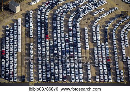 "Aerial view, UniKai car lot for shipment of cars, Hamburg, Germany, Europe" View Large Photo Image Stock Image - "Aerial view, UniKai car lot for shipment of cars, Hamburg, Germany, Europe". Fotosearch