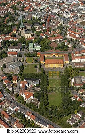 "Aerial view, University of Osnabrueck, Schlossgarten park, Osnabrueck Castle, Osnabrueck, Lower Saxony, Germany, Europe" View Large Photo Image Stock Photograph - "Aerial view, University of Osnabrueck, Schlossgarten park, Osnabrueck Castle, Osnabrueck, Lower Saxony, Germany, Europe". Fotosearch