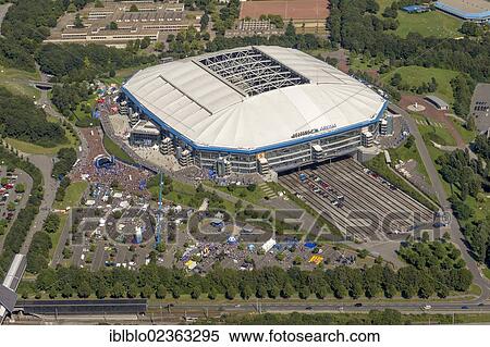 Stock Photography - "Aerial view, Veltins Arena, Gelsenkirchen, Ruhr Area, North Rhine-Westphalia, Germany, Europe". Fotosearch