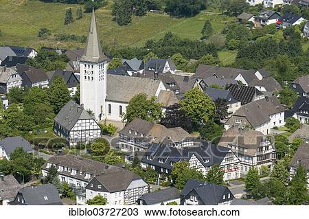 "Aerial view, village of Hirschberg with the parish church of St. Christopher, Hirschberg, Warstein, North Rhine-Westphalia, Germany, Europe" View Large Photo Image Stock Image - "Aerial view, village of Hirschberg with the parish church of St. Christopher, Hirschberg, Warstein, North Rhine-Westphalia, Germany, Europe". Fotosearch
