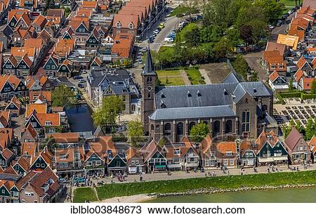 "Aerial view, Vincentiuskerk church, Volendam, Province of North Holland, Netherlands" View Large Photo Image Stock Image - "Aerial view, Vincentiuskerk church, Volendam, Province of North Holland, Netherlands". Fotosearch