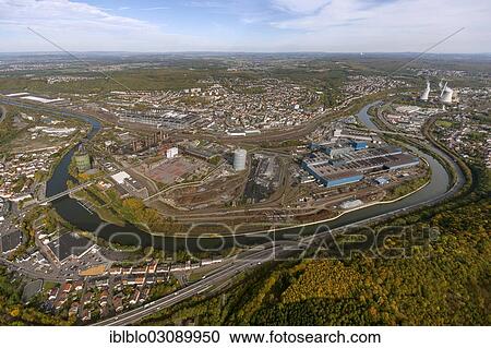 "Aerial view, Voelklinger Huette, former steel mill, UNESCO World Cultural Heritage Site, Saar River loop, Volklingen, Saarland, Germany, Europe" View Large Photo Image Stock Image - "Aerial view, Voelklinger Huette, former steel mill, UNESCO World Cultural Heritage Site, Saar River loop, Volklingen, Saarland, Germany, Europe". Fotosearch