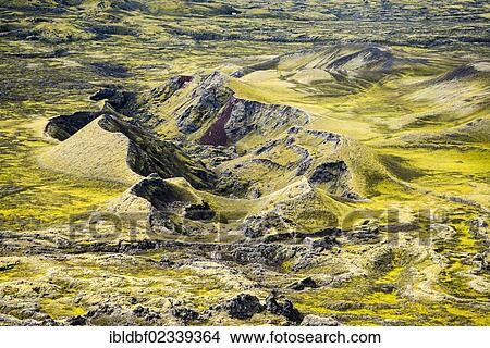 "Aerial view, volcanic fissure, moss-covered Craters of Laki or Lakagigar, Icelandic Highlands, Southern Iceland, Suourland, Iceland, Europe" View Large Photo Image Picture - "Aerial view, volcanic fissure, moss-covered Craters of Laki or Lakagigar, Icelandic Highlands, Southern Iceland, Suourland, Iceland, Europe". Fotosearch