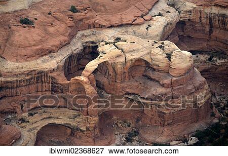 Stock Photo - "Aerial view, Wedding Ring Arch, The Needles District, Canyonlands National Park, Utah, United States of America, USA". Fotosearch