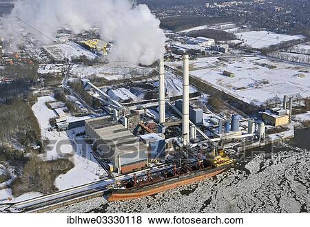 Stock Photo - "Aerial view, Wedel Power Station, Wedel, Schleswig-Holstein, Germany, Europe". Fotosearch