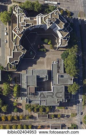 Stock Image - "Aerial view, Weisser Riese, a high-rise residential building, Overwegstrasse street, Florastrasse street, Gelsenkirchen, Ruhr area, North Rhine-Westphalia, Germany, Europe". Fotosearch