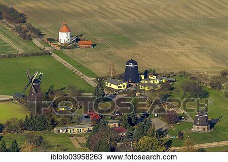 "Aerial view, windmill museum, Woldegk, Mecklenburg-Western Pomerania, Germany, Europe" View Large Photo Image Stock Image - "Aerial view, windmill museum, Woldegk, Mecklenburg-Western Pomerania, Germany, Europe". Fotosearch