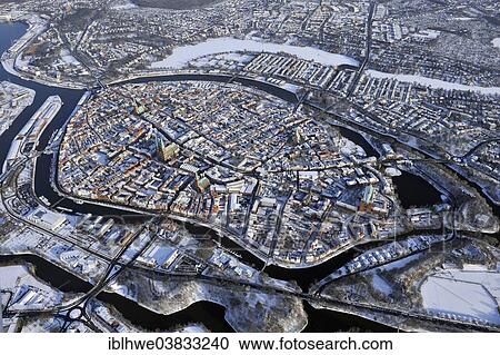 "Aerial view, winter, Lubeck, Schleswig-Holstein, Germany, Europe" View Large Photo Image Stock Image - "Aerial view, winter, Lubeck, Schleswig-Holstein, Germany, Europe". Fotosearch