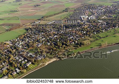 "Aerial view, Wittlaer district, Duesseldorf, Rhine river, Lower Rhine region, North Rhine-Westphalia, Germany, Europe" View Large Photo Image Stock Photo - "Aerial view, Wittlaer district, Duesseldorf, Rhine river, Lower Rhine region, North Rhine-Westphalia, Germany, Europe". Fotosearch