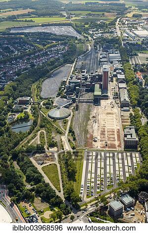 Stock Photograph - "Aerial view, Zeche Friedrich Heinrich 1-2 colliery, Kamp-Lintfort, North Rhine-Westphalia, Germany, Europe". Fotosearch