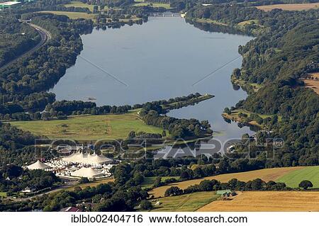 "Aerial view, Zeltfestival Ruhr festival on the Kemnader Stausee reservoir, Bochum, Ruhr area, North Rhine-Westphalia, Germany, Europe" View Large Photo Image Stock Photograph - "Aerial view, Zeltfestival Ruhr festival on the Kemnader Stausee reservoir, Bochum, Ruhr area, North Rhine-Westphalia, Germany, Europe". Fotosearch