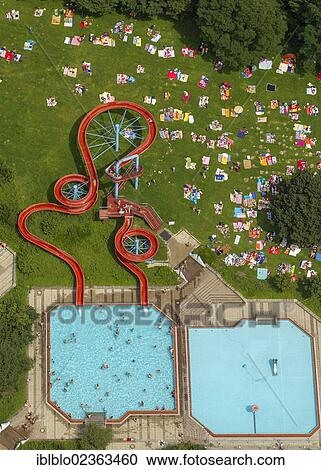 Aerial Vue Copa Ca Backum Extérieur Piscine Herten Ruhr