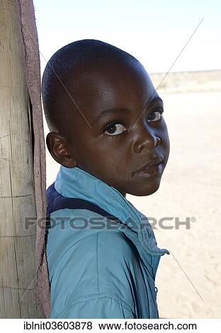 Stock Photo - "African boy, approx nine years, Karas Region, Namibia, Africa". Fotosearch
