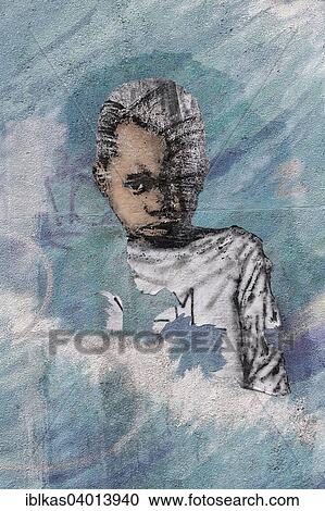 "African child, refugee, mural, street art, Dusseldorf, North Rhine-Westphalia, Germany, Europe" View Large Photo Image Stock Image - "African child, refugee, mural, street art, Dusseldorf, North Rhine-Westphalia, Germany, Europe". Fotosearch