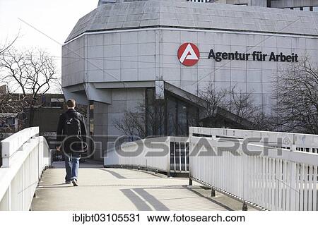 Stock Image - "Agentur fuer Arbeit, German for Employment Agency, Cologne, Rhineland, North Rhine-Westphalia, Germany, Europe". Fotosearch
