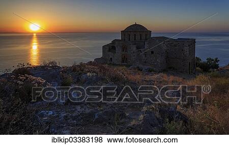 "Agia Sofia Church at sunset, Monemvasia, Peloponnese, Greece, Europe" View Large Photo Image Stock Photo - "Agia Sofia Church at sunset, Monemvasia, Peloponnese, Greece, Europe". Fotosearch