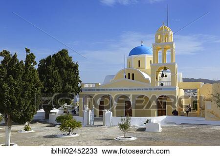 Stock Image - "Agios Georgios Church, Oia, Santorini, Cyclades, Greek Islands, Greece, Europe". Fotosearch