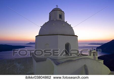 "Agios Minas Church at sunset, Thira, Santorini, Cyclades, Greece, Europe" View Large Photo Image Stock Image - "Agios Minas Church at sunset, Thira, Santorini, Cyclades, Greece, Europe". Fotosearch