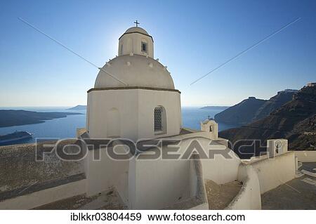Stock Photo - "Agios Minas Church, Thira, Santorini, Cyclades, Greece, Europe". Fotosearch